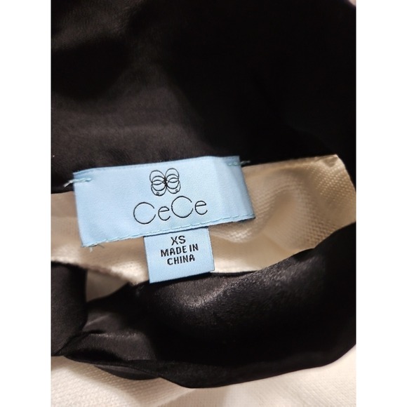 CeCe Women's Size XS Pullover Long-sleeve Knit  Neck Tie Sweater - Picture 9 of 11